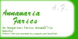 annamaria farics business card